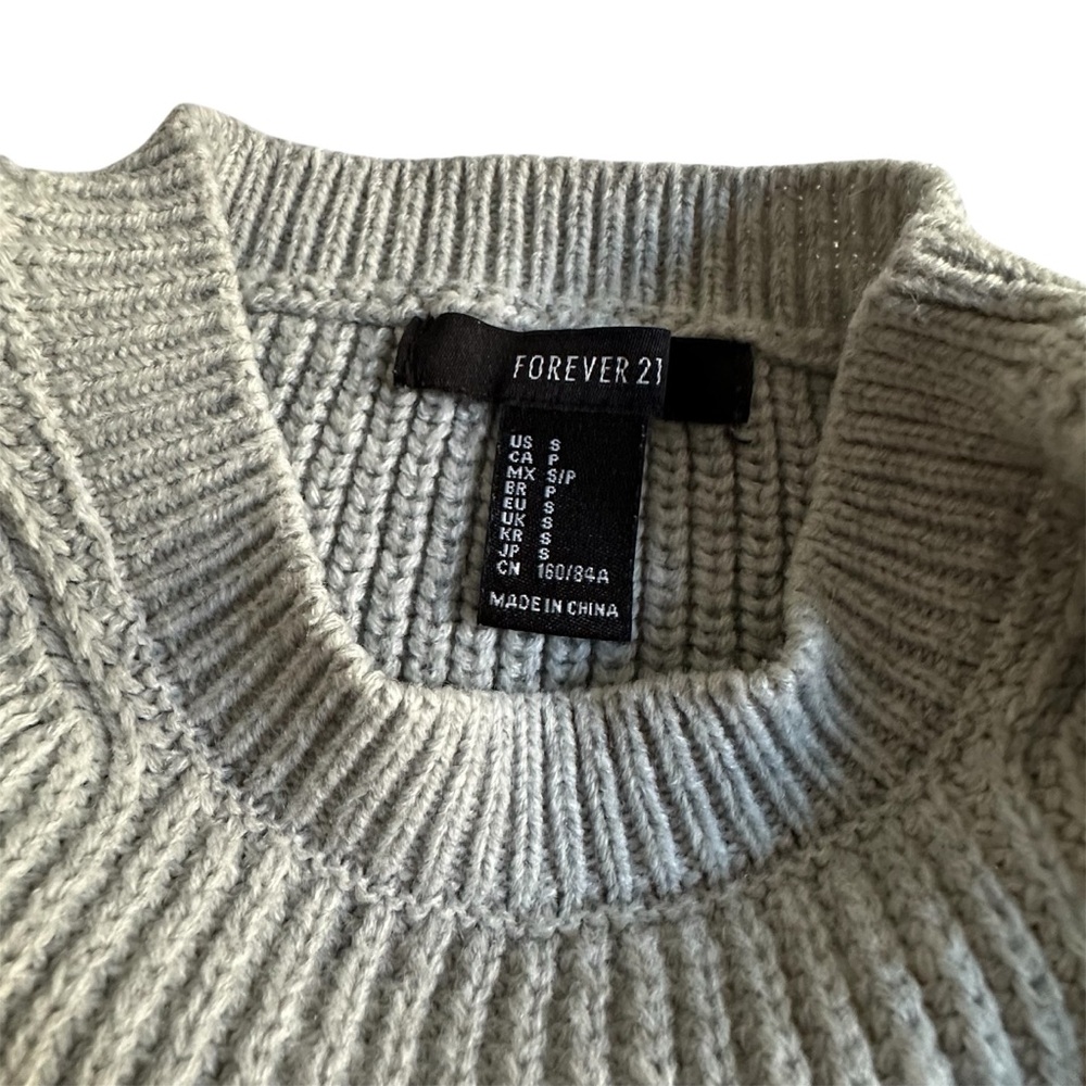 Grey Patterned Knit Sweater - Picture 2 of 5